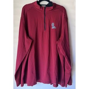 Cutter & Buck Ole Miss Rebels‎ Red Stripe Quarter Zip Pullover Men's XXL